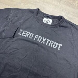 Zero Foxtrot Black Crewneck Sweatshirt Men's Sz XL Stay Zero MARK